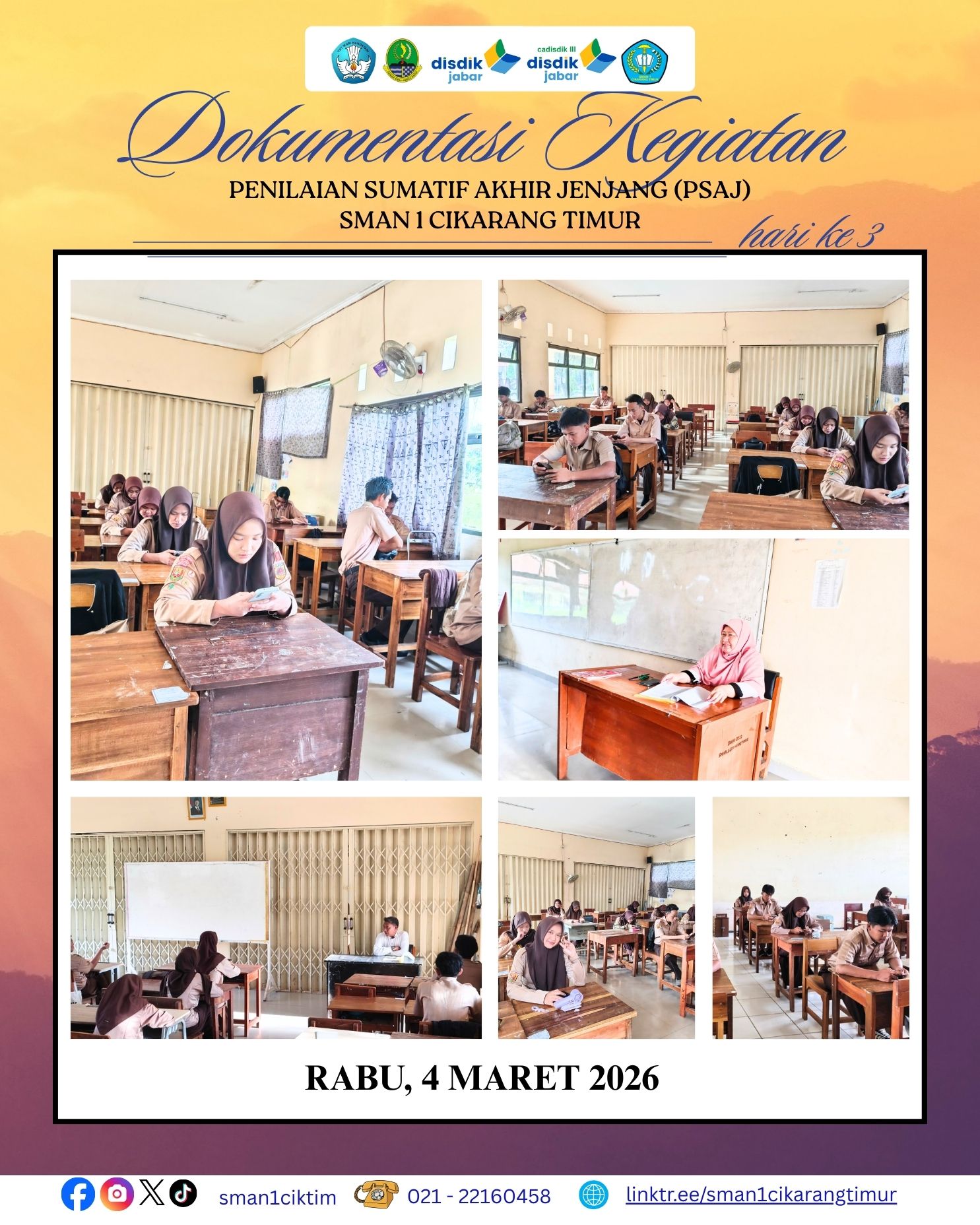 Dokumentasi Penilaian Sumatif Akhir Jenjang (PSAJ) hari Ke-3